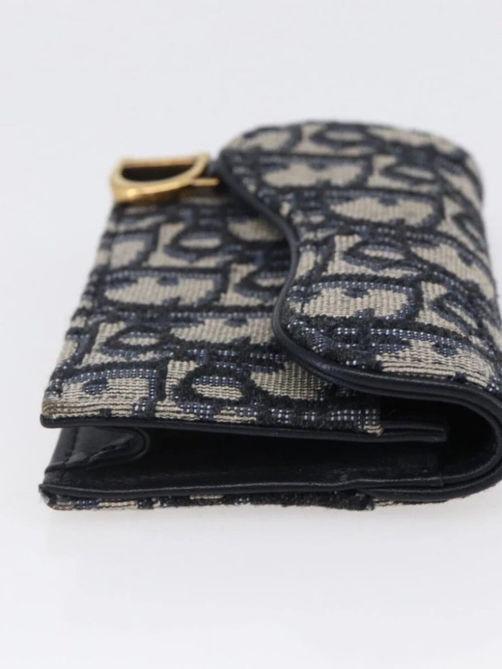 Christian Dior Trotter Canvas Saddle Coin Card Case Navy - Picture 4 of 16